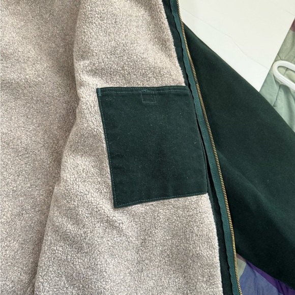 vintage Carhartt Detroit jacket hooded Sherpa lined J141 SPC dark green 2XL - Picture 8 of 12